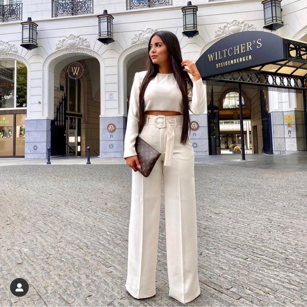 Zara Wide Leg Belted Pants